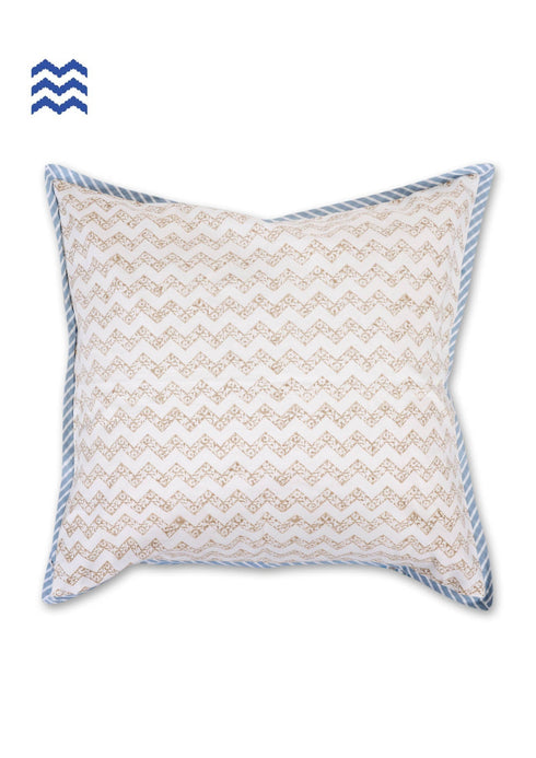 20s Cotton Cushion Cover in Floral Block Print